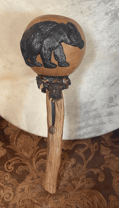 Bear spirit rattle, handmade by shamanic practitioner