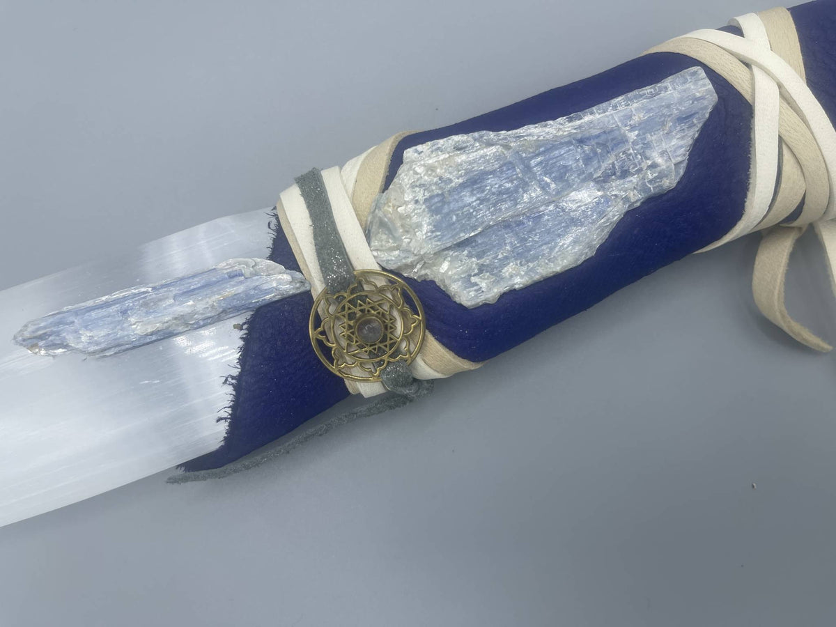 Selenite knife for energy clearing, shamanic tool by Katherine Bird