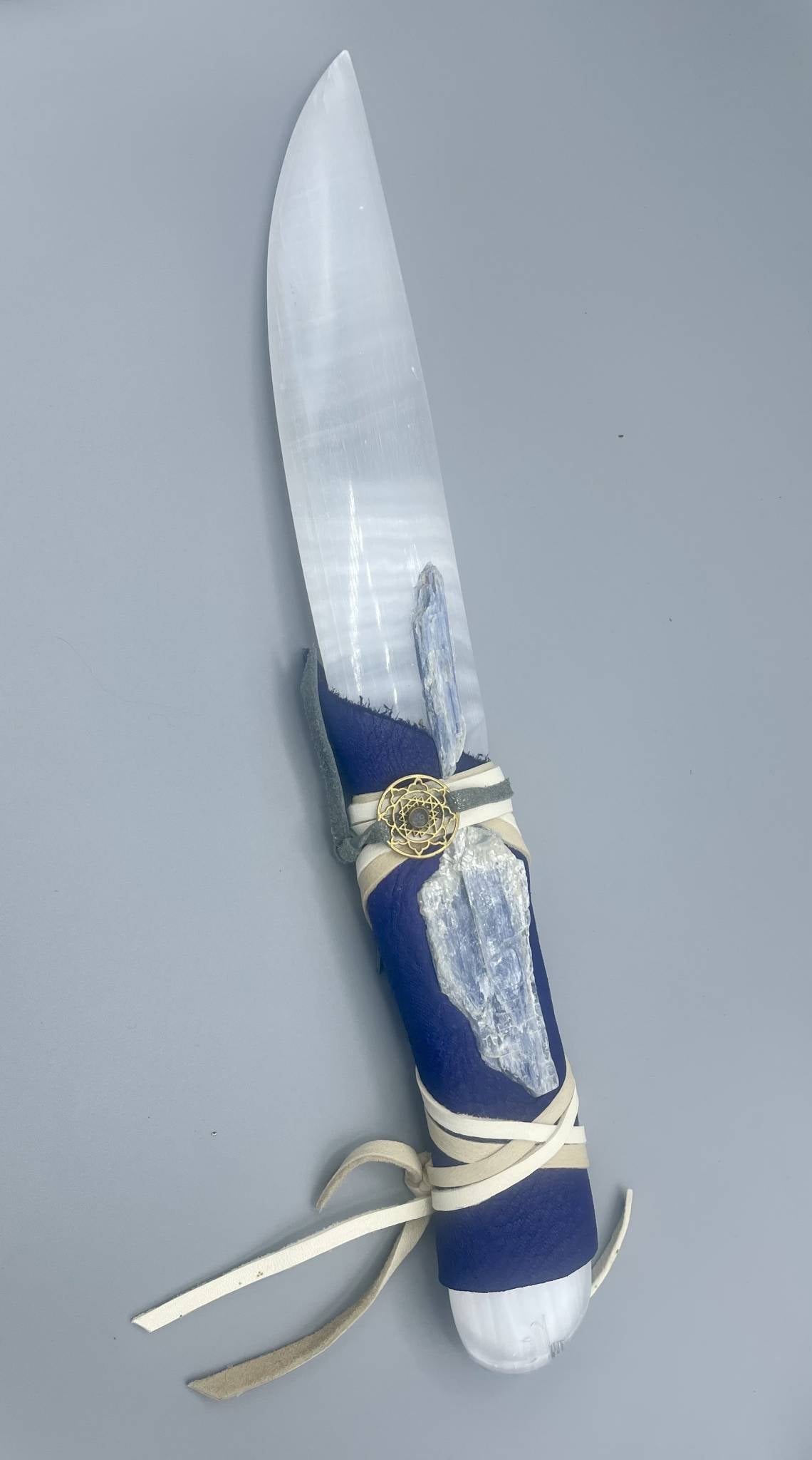 Kyanite on Selenite Healing & Ceremonial Knife